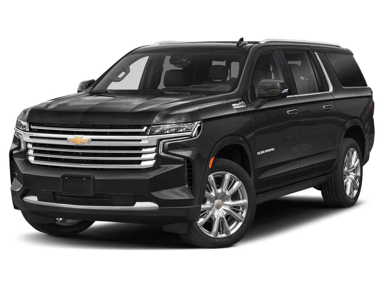 2024 Chevrolet Suburban High Country in Radiant Red Tintcoat — front three-quarter view