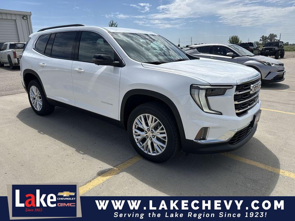 2026 GMC Acadia Elevation in Summit White — front three-quarter view