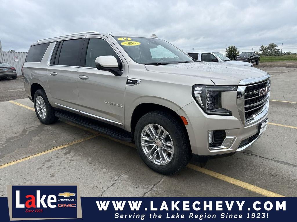 2024 GMC Yukon XL SLT in Pearl Beige Metallic — front three-quarter view
