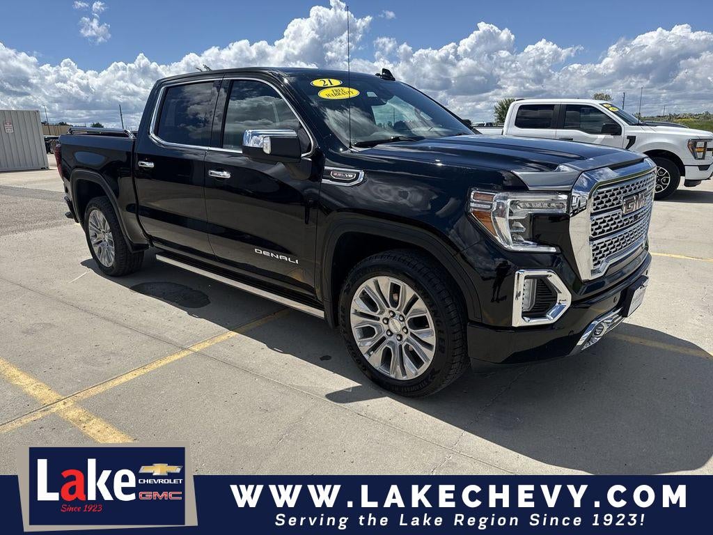 2021 GMC Sierra 1500 Denali in Onyx Black — front three-quarter view