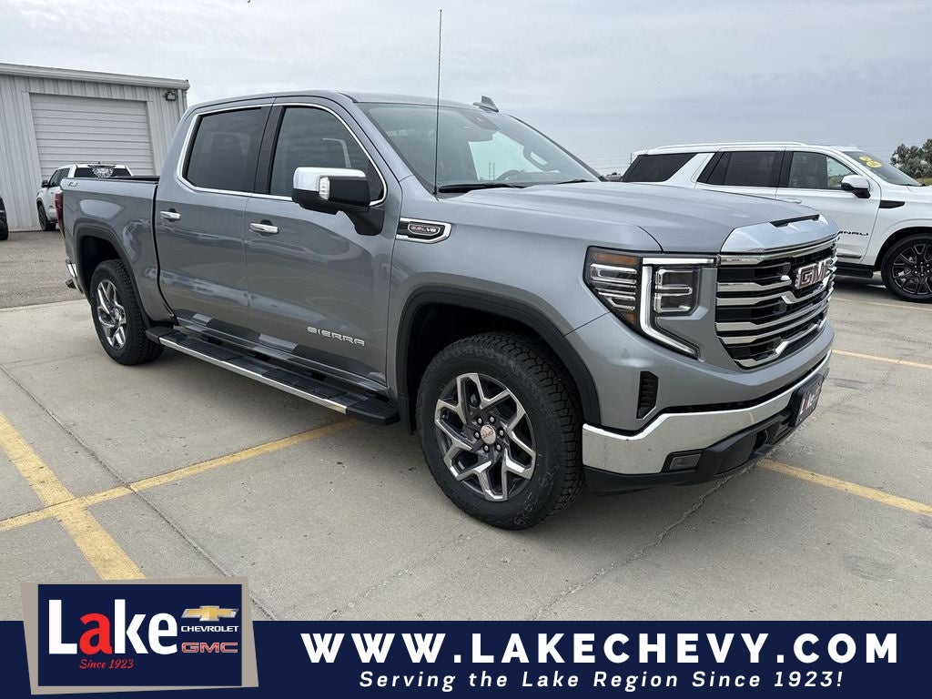 2026 GMC Sierra 1500 SLT in Sterling Metallic — front three-quarter view