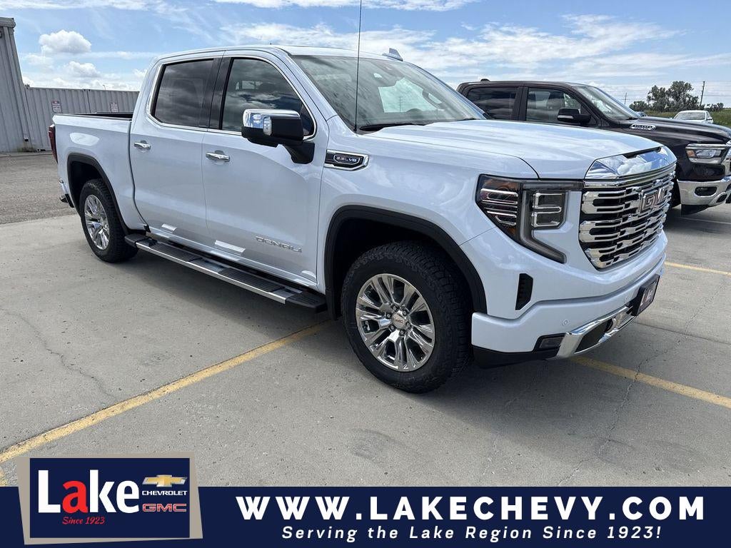 2026 GMC Sierra 1500 Denali in Glacier White Tricoat — front three-quarter view