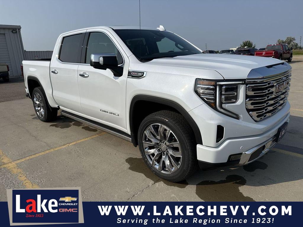 2026 GMC Sierra 1500 Denali in Glacier White Tricoat — front three-quarter view